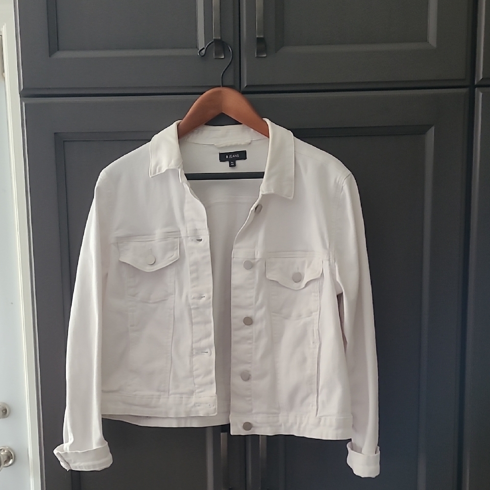 LOFT Classic White Jean Jacket